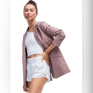 Lululemon Relaxed-Fit Twill Blazer TAUPE Brown Size S NWT